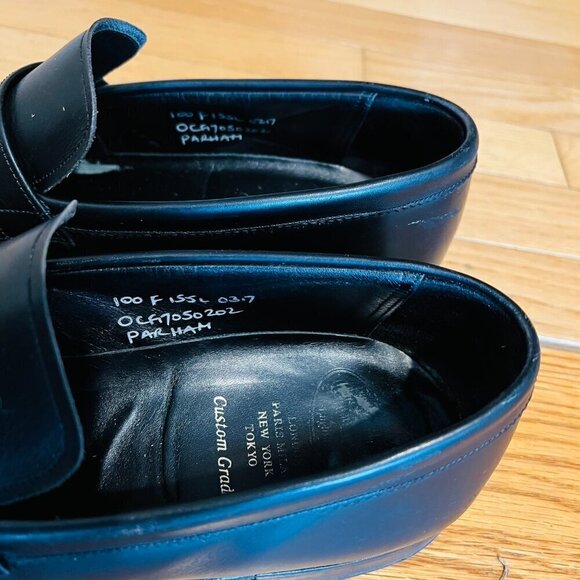 Church\'s Sears Black Penny Loafers Shoes Mens US 11.5 Includes Shoe Trees